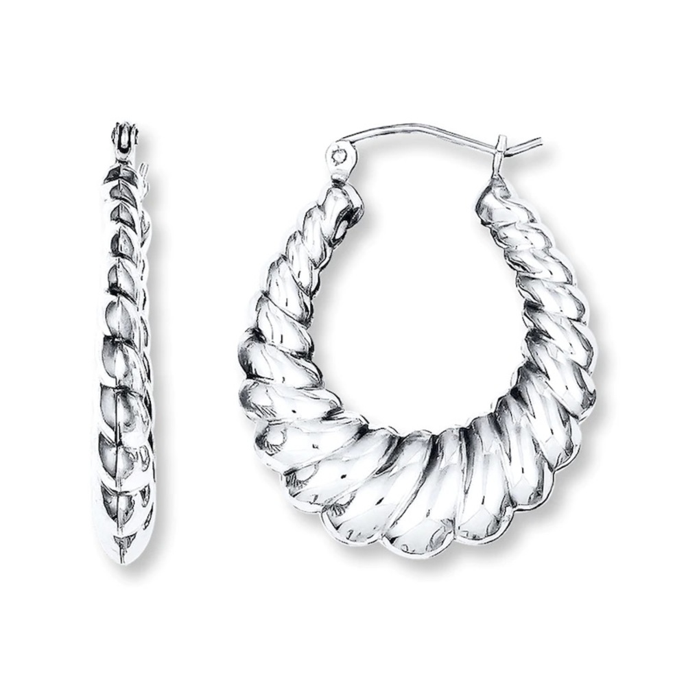 SALE Chunky Silver Hoops